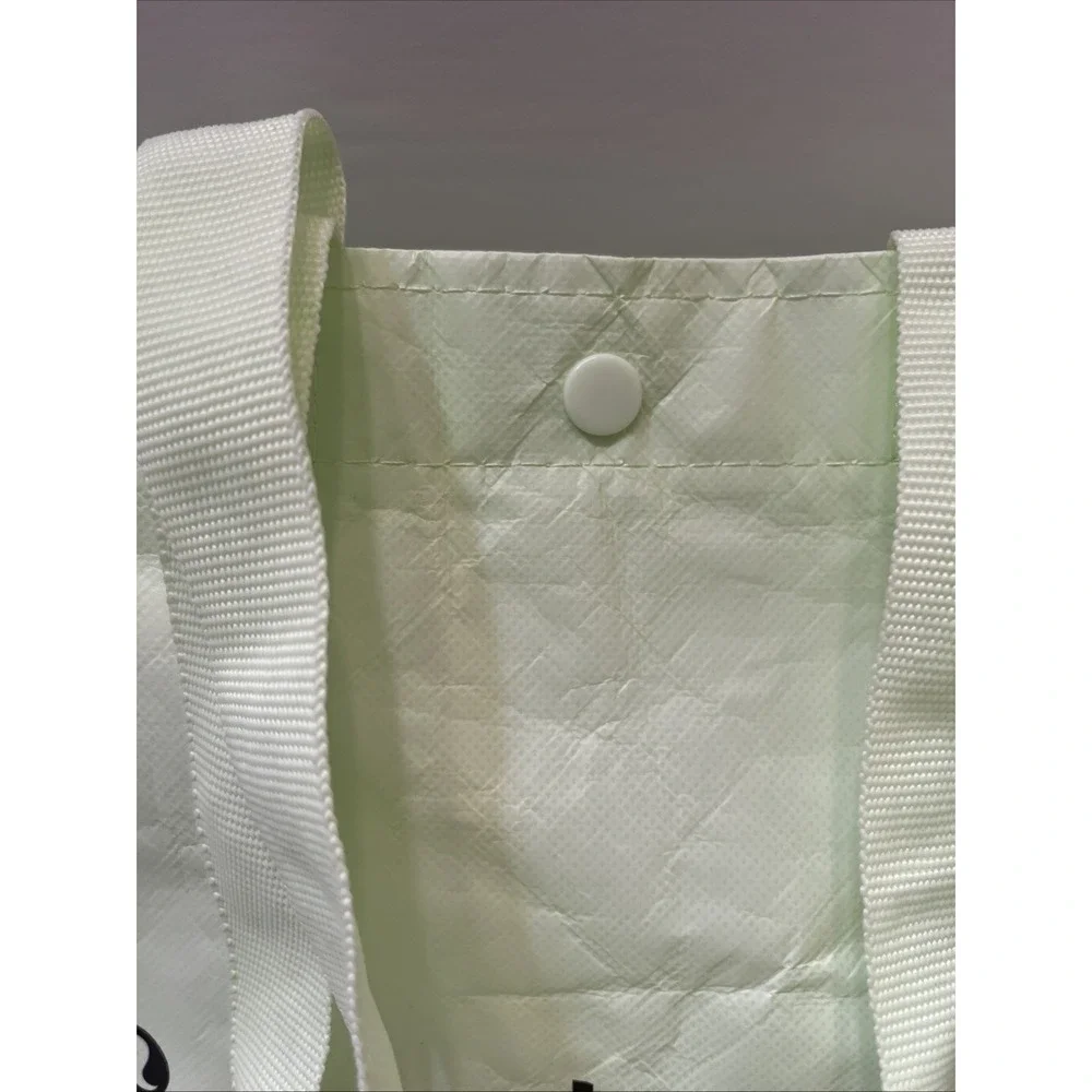 Lululemon Reusable Bag Light Mint Green Handles Snap Closure 9 X11